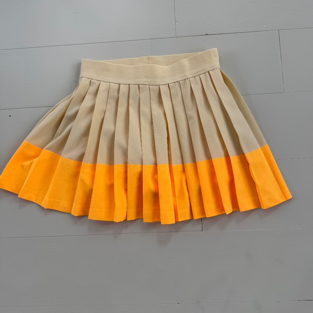 Athleta Girl Pleat Perfect Skort Neon Orange/Yellow (Two Tone)